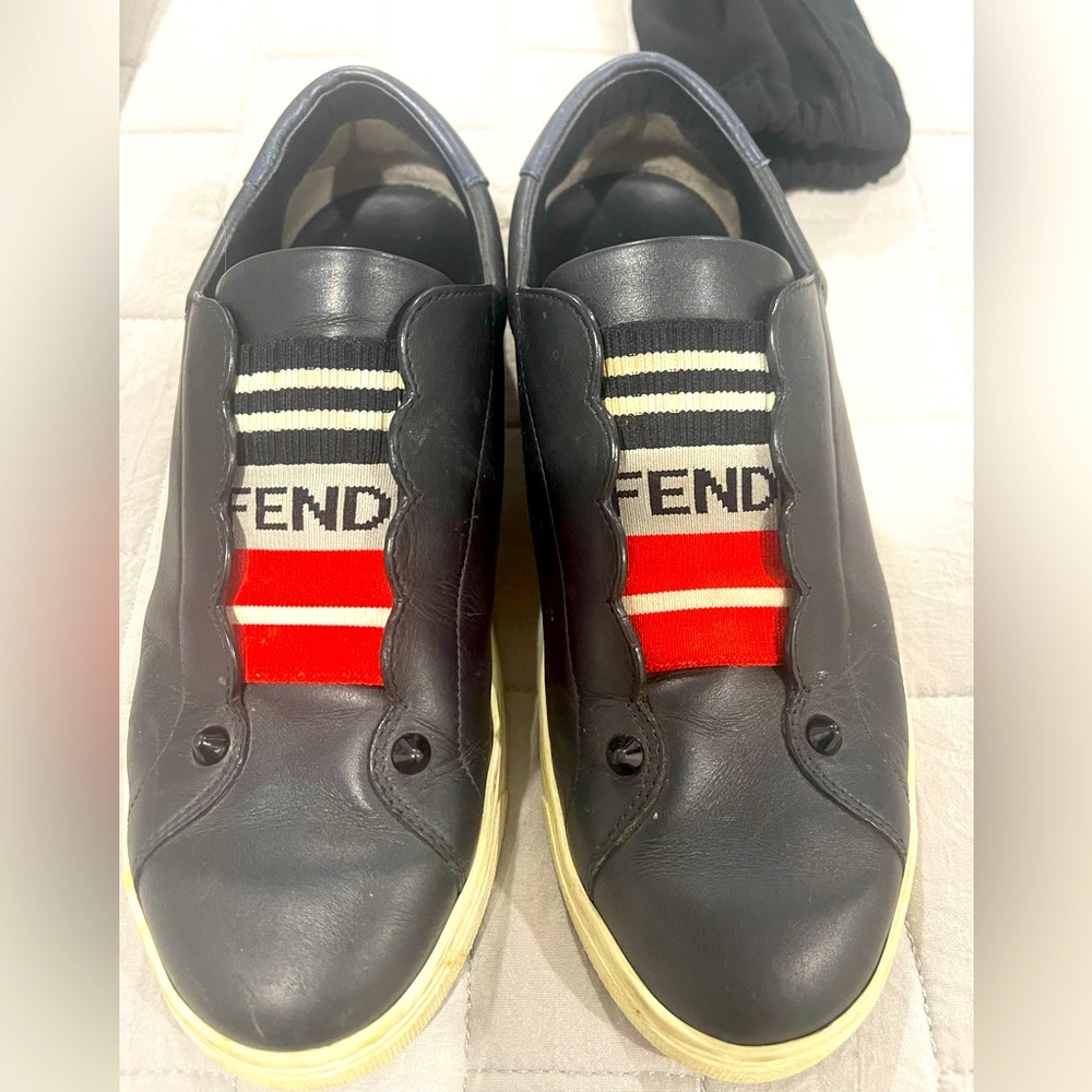 Fendi black leather sneakers